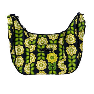 petunia pickle bottom  blue with yellow flowers diaper bag
